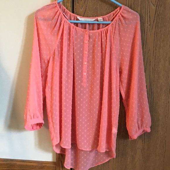 LC Lauren Conrad Tops - (Lauren Conrad) pink sheer blouse